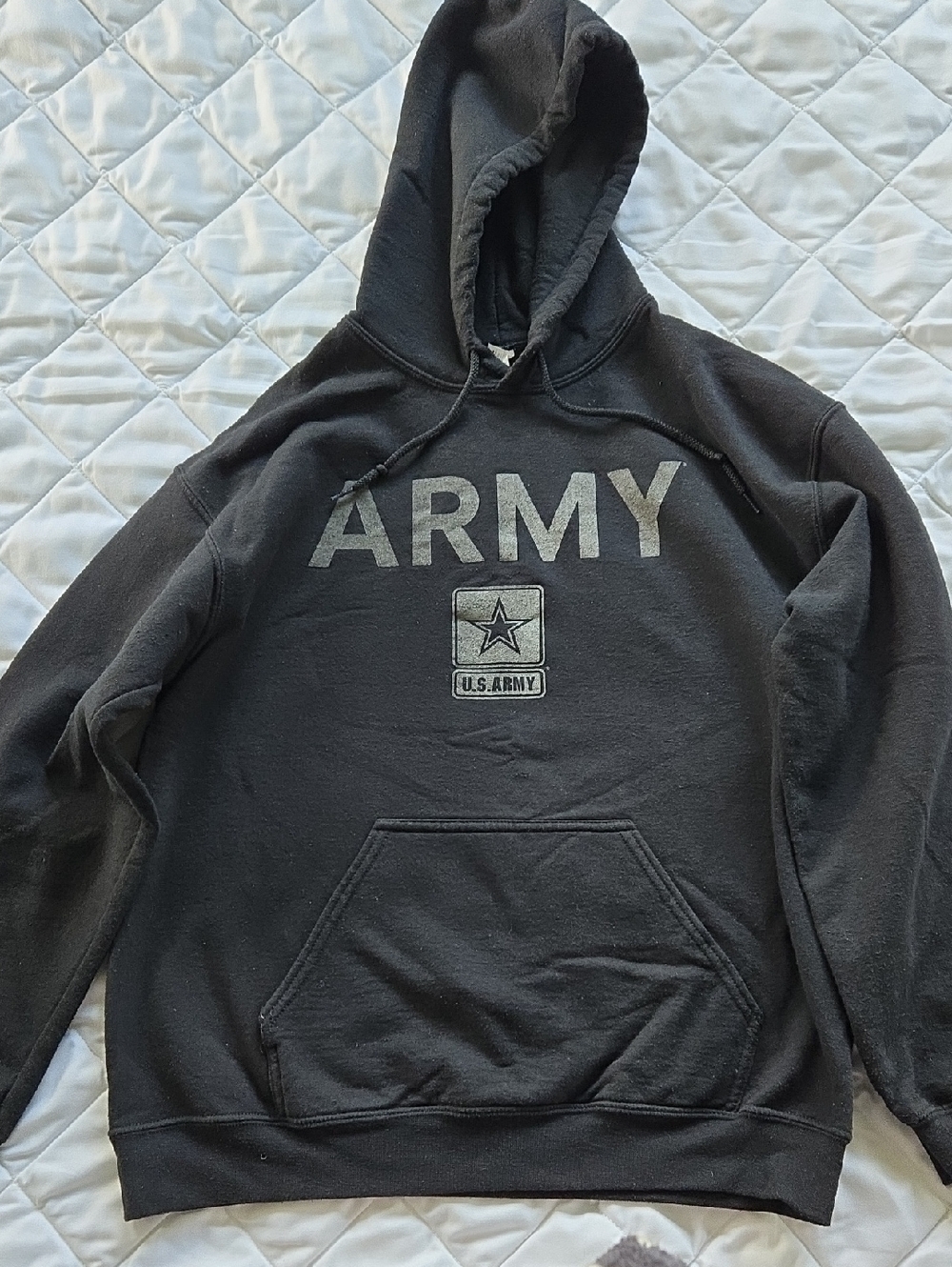 Gildan Black Heavy Blend Hoodie with White Tag
